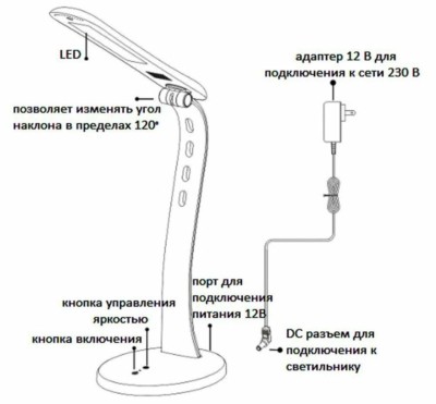 Светильник светодиодный настольный Feron DE1706 4,8W черный — изображение 3