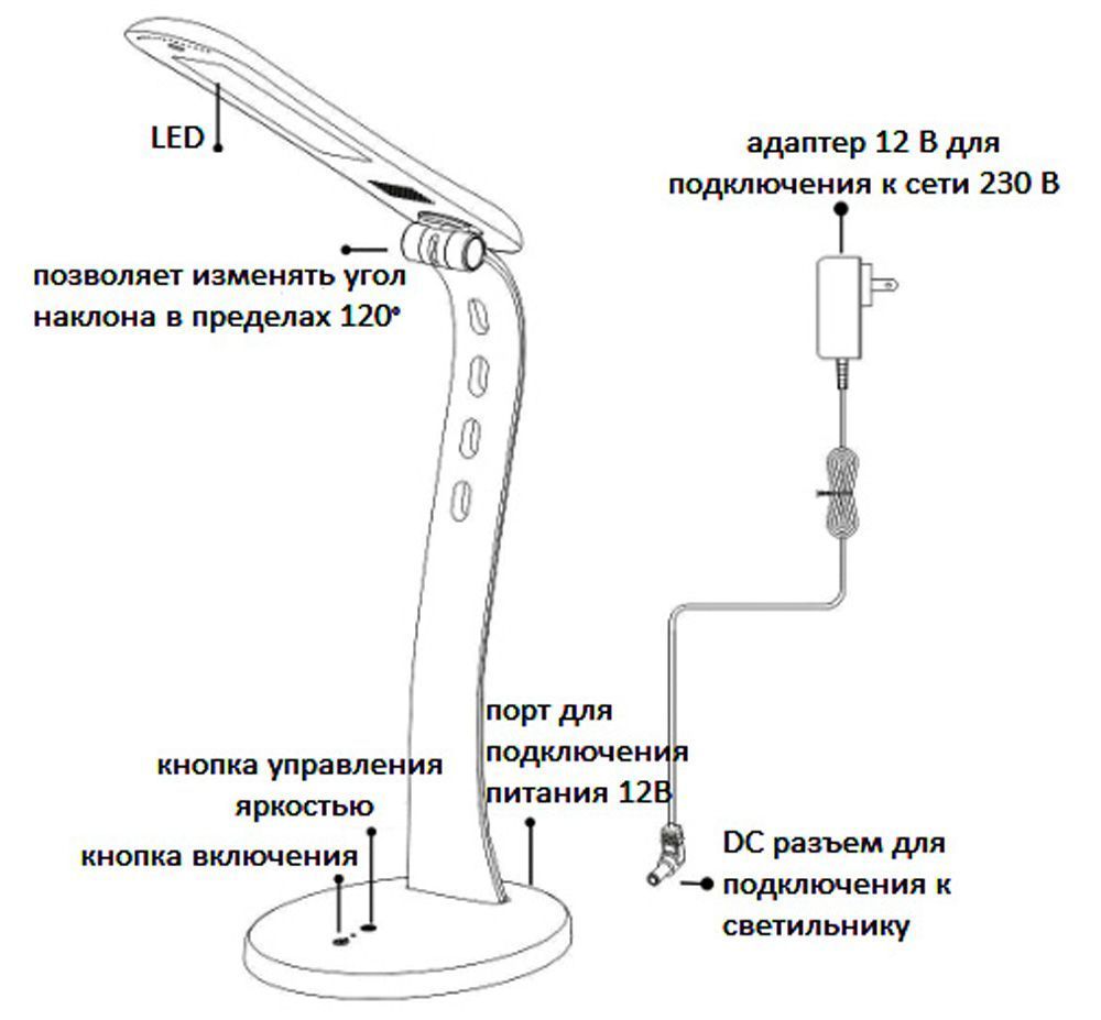 Светильник светодиодный настольный Feron DE1706 4,8W черный — изображение 3