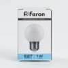 Лампа СДЛ Feron LB-37 шар E27 1Вт 6400K матовый