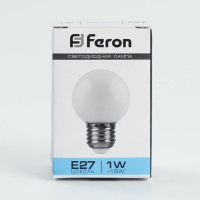 Лампа СДЛ Feron LB-37 шар E27 1Вт 6400K матовый — изображение 6