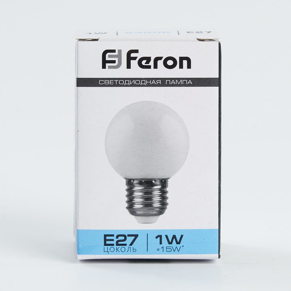 Лампа СДЛ Feron LB-37 шар E27 1Вт 6400K матовый — изображение 6