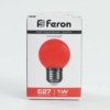 Лампа СДЛ Feron LB-37 шар E27 1ВтКрасный