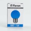 Лампа СДЛ Feron LB-37 шар E27 1Вт Синий