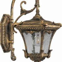 Светильник садово-парковый Feron 9003QS четырехгранный на стену вниз 60Вт E27 230В черное золото