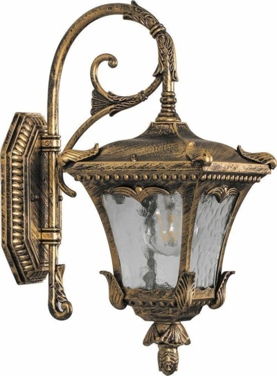 Светильник садово-парковый Feron 9003QS четырехгранный на стену вниз 60Вт E27 230В черное золото