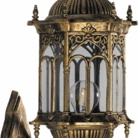 Светильник садово-парковый Feron PL112 шестигранный на стену вверх 60Вт 230В E27 черное золото