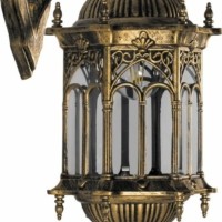 Светильник садово-парковый Feron PL113 шестигранный на стену вниз 60Вт 230В E27 черное золото