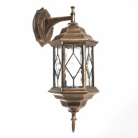 Светильник садово-парковый Feron PL122 шестигранный на стену вниз 60Вт E27 230В черное золото