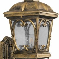 Светильник садово-парковый Feron PL135 четырехгранный на стену вверх 100Вт 230В E27 черное золото