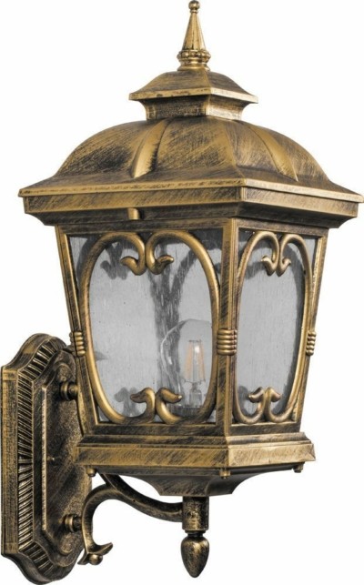 Светильник садово-парковый Feron PL135 четырехгранный на стену вверх 100Вт 230В E27 черное золото