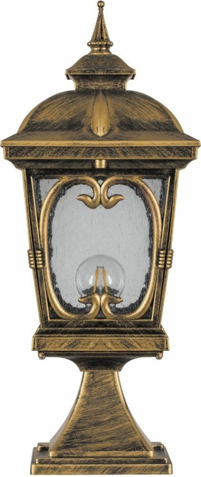 Светильник садово-парковый Feron PL136 четырехгранный на постамент 100Вт 230В E27 черное золото