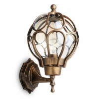 Светильник садово-парковый Feron PL3801 круглый на стену вверх 60Вт 230В E27 черное золото