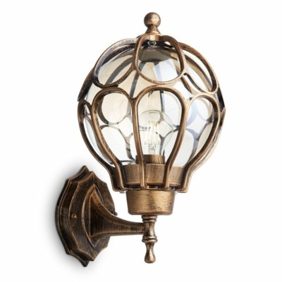 Светильник садово-парковый Feron PL3801 круглый на стену вверх 60Вт 230В E27 черное золото