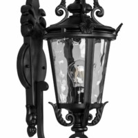 Светильник садово-парковый Feron PL4001 круглый на стену вверх 60Вт 230В E27 черный