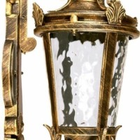 Светильник садово-парковый Feron PL4002 круглый на стену вниз 60Вт 230В E27 черное золото