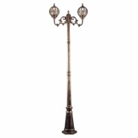 Светильник садово-парковый Feron PL3808 круглый столб 2×60Вт 230В E27 черное золото