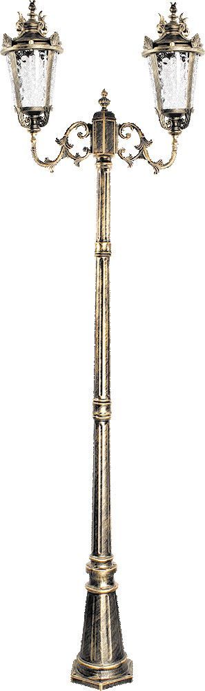 Светильник садово-парковый Feron PL4008 столб круглый 2×60Вт 230В E27 черное золото