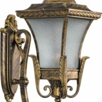 Светильник садово-парковый Feron PL4021 четырехгранный на стену вверх 60Вт E27 230В черное золото