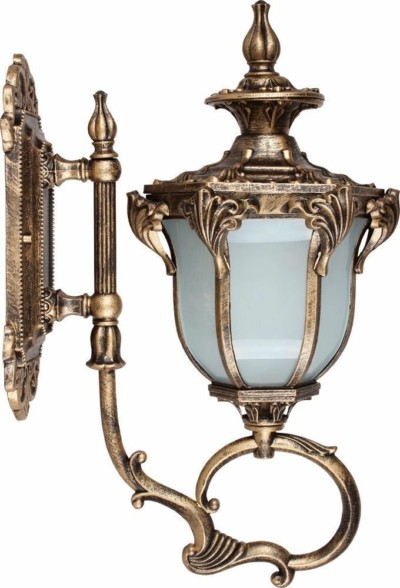 Светильник садово-парковый Feron PL4051 шестигранный на стену вверх 60Вт 230В E27 черное золото