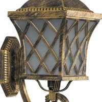 Светильник садово-парковый Feron PL4061 четырехгранный на стену вверх 100Вт E27 230В черное золото