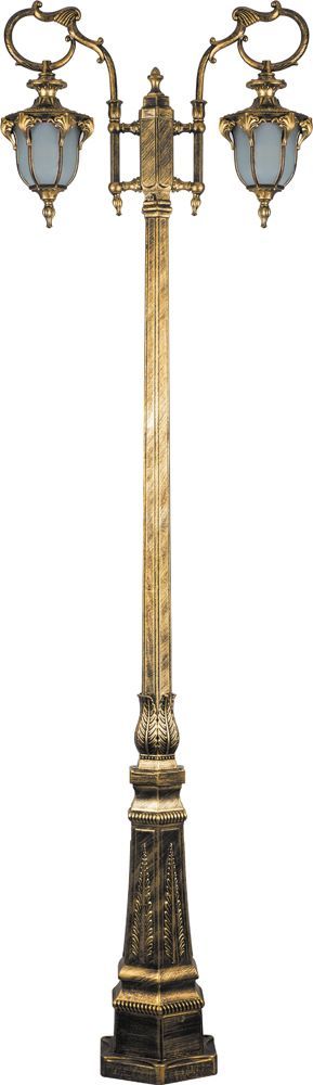 Светильник садово-парковый Feron PL4058 столб шестигранный 2×60Вт 230В E27 черное золото