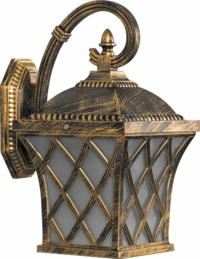 Светильник садово-парковый Feron PL4062 четырехгранный на стену вниз 100Вт E27 230В черное золото