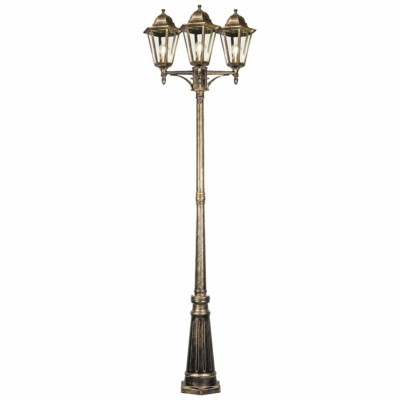 Светильник садово-парковый Feron 6215/PL6215 столб 3×100Вт E27 230В черное золото