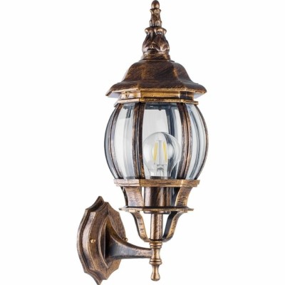 Светильник садово-парковый Feron 8101/PL8101 восьмигранный на стену вверх 100Вт E27 230В черное золото