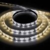 Лента светодиодная, 60SMD(3528)/m 4.8W/m 12V IP65 5m, 2 белых +1 теплый белый на белом основании, LS604
