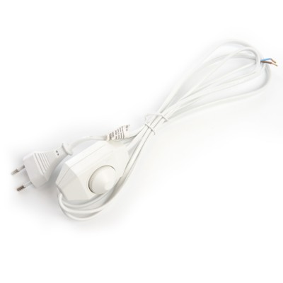 Шнур сетевой с диммером 230V 2м, белый, DM103-200W