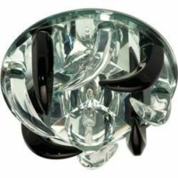 Светильник потолочный JC G4 с черным и прозрачным стеклом зеркальный с лампой CD2531