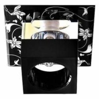 Светильник потолочный JCD G9 с прозрачным-черным стеклом черный-белый с лампой CD88