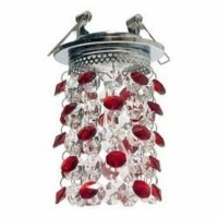 Светильник потолочный JCDR G5.3 с прозрачным-красным стеклом хром с лампой A226