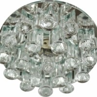 Светильник встраиваемый с разноцветной LED подсветкой Feron 1550 JCD9 прозрачный