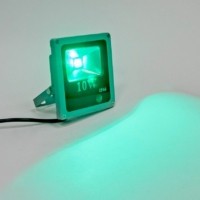 Прожектор светодиодный квадратный 1LED/10W-зеленый 230V серый (IP66) LL-271