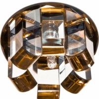 Светильник потолочный JC G4 с коричневым стеклом хром с лампой 1569