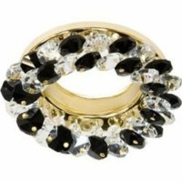 Светильник потолочный JCDR G5.3 с черным стеклом золото с лампой CD4141