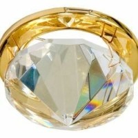 Светильник потолочный MR16 G5.3 с прозрачным стеклом золото (c лампой) CD22