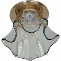 Светильник потолочный JCD9 40W G9 с коричневым стеклом золото CD2214