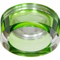 Светильник потолочный MR11 G4 “круг” с зеленым стеклом хром DL254R