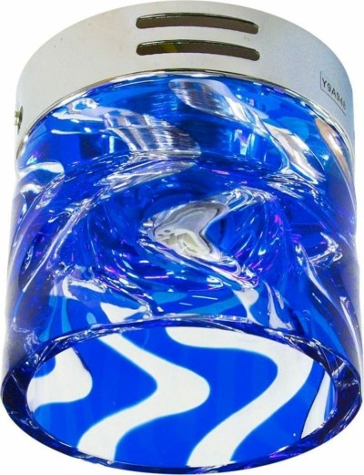 Светильник потолочный JCD G9 с синим стеклом хром с лампой CD85А