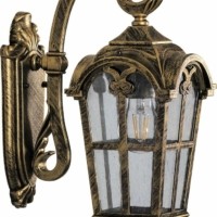 Светильник садово-парковый Feron PL103 четырехгранный на стену вниз 60Вт 230В E27 черное золото