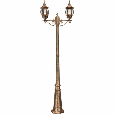 Светильник садово-парковый Feron 8114/PL8114 столб 2×100Вт E27 230В черное золото