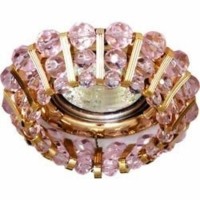 Светильник потолочный JCDR G5.3 с розовым стеклом золото с лампой CD2121