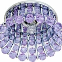 Светильник потолочный JCD9 G9 с сиреневым стеклом хром с лампой CD2120