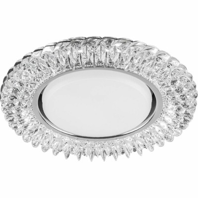 Светильник встраиваемый с белой LED подсветкой Feron CD4035 потолочный GX53 без лампы прозрачный хром