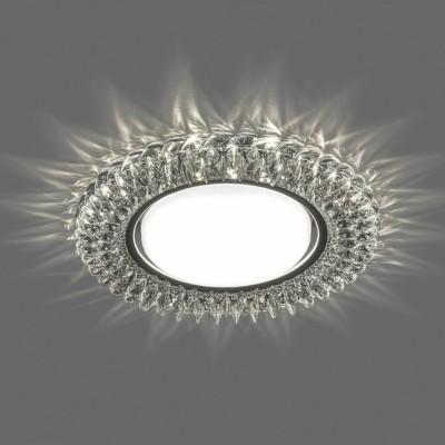 Светильник встраиваемый с белой LED подсветкой Feron CD4035 потолочный GX53 без лампы прозрачный хром — изображение 2