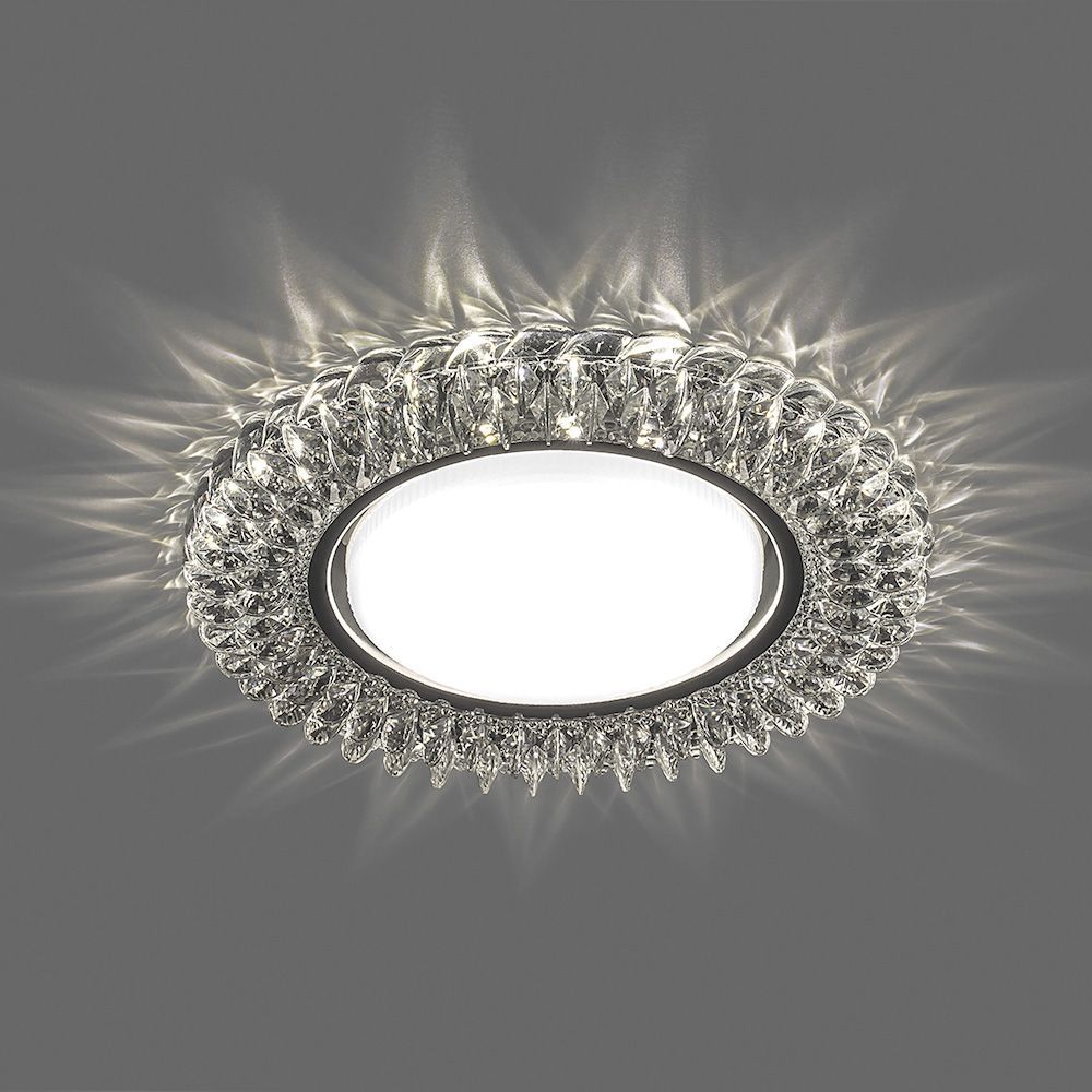 Светильник встраиваемый с белой LED подсветкой Feron CD4035 потолочный GX53 без лампы прозрачный хром — изображение 2