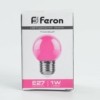 Лампа СДЛ Feron LB-37 Шарик E27 1W розовый