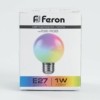 Лампа СДЛ Feron LB-37 Шарик матовый E27 1W RGB быстрая смена цвета